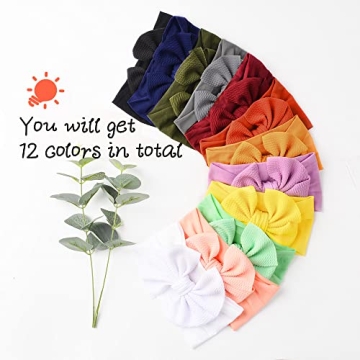 Prohouse Baby Headbands with Big Waffle Bows Pack of 12