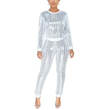WOKANSE Women’s Sparkly Tracksuit Set for Stylish Comfort