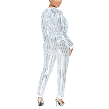 WOKANSE Women’s Sparkly Tracksuit Set for Stylish Comfort