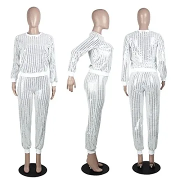 WOKANSE Women’s Sparkly Tracksuit Set for Stylish Comfort