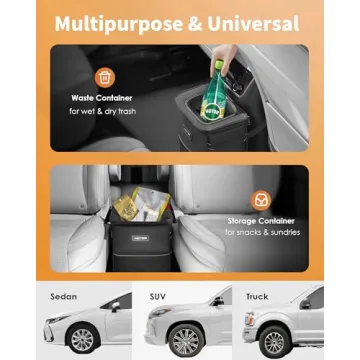 HOTOR 2 Gallon Leak-Proof Car Trash Can