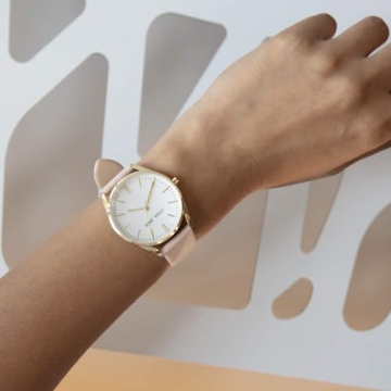 Nine West Gold-Tone Pastel Pink Watch for Women