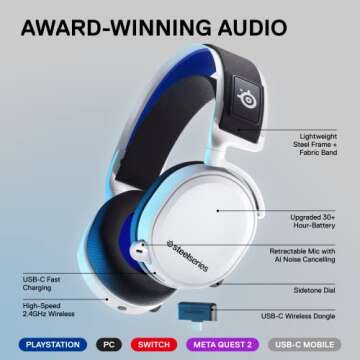 SteelSeries Arctis 7P+ Wireless Gaming Headset for PS5