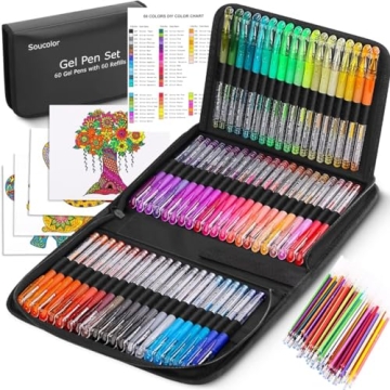 Soucolor Glitter Gel Pens for Adult Coloring Books, Back to School Supplies, 120 Pack-60 Glitter Pen...