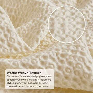 ZonLi Throw Blanket 57 x75 inch Breathable Waffle Weave Throw Blanket for Couch and Bed Versatile Co...