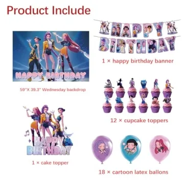 Ultimate Birthday Decorations Set with Banner, Cake Toppers, and Balloons
