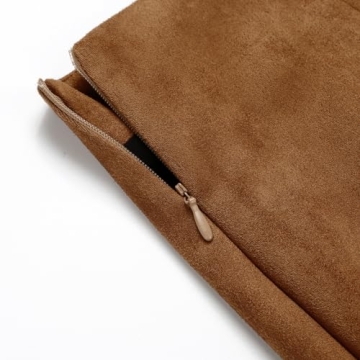 Shop IDEALSANXUN Brown Suede Skirt for Women Fall 2023