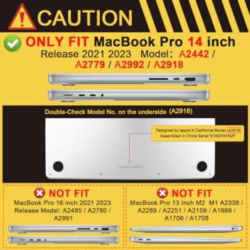 Batianda Case for New MacBook Pro 14 Inch 2024 M4 2023 2021 Release with M3 M2 M1 Pro/Max Chip Model...
