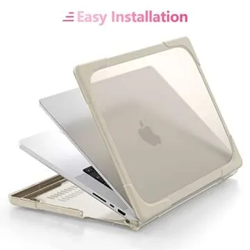 Batianda Case for New MacBook Pro 14 Inch 2024 M4 2023 2021 Release with M3 M2 M1 Pro/Max Chip Model A3112/A2918/A2992, Heavy Duty Protective Hard Shell with Foldable Kickstand & Keyboard Cover,Khaki