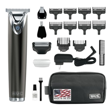 Wahl Stainless Steel Lithium Ion 2.0+ Beard Trimmer - Stylish All-in-One Grooming Kit