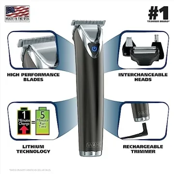 Wahl Stainless Steel Lithium Ion Beard Trimmer for Men