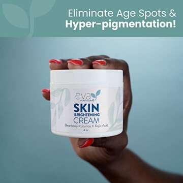 Eva Naturals Skin Enhancing Cream (4 oz) - Brightness & Tone Improvement Complex for Face - Encourages Collagen Production - With Bearberry, Licorice, Kojic Acid