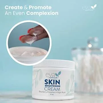 Eva Naturals Skin Enhancing Cream (4 oz) - Brightness & Tone Improvement Complex for Face - Encourages Collagen Production - With Bearberry, Licorice, Kojic Acid