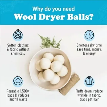 Wool Dryer Balls - Smart Sheep 3-Pack - XL Premium Natural Fabric Softener Award-Winning - Wool Balls Replaces Dryer Sheets - Laundry Balls