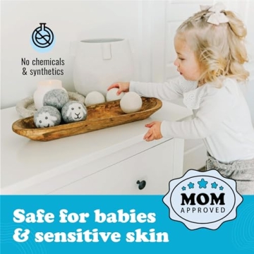 Wool Dryer Balls - Smart Sheep 3-Pack - XL Premium Natural Fabric Softener Award-Winning - Wool Balls Replaces Dryer Sheets - Laundry Balls