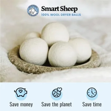 Wool Dryer Balls - Smart Sheep 3-Pack - XL Premium Natural Fabric Softener Award-Winning - Wool Balls Replaces Dryer Sheets - Laundry Balls