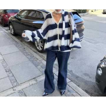 Trendy Bell Sleeves Striped Cardigans for Cozy Fashion