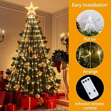 Christmas Cone Tree Light, 7ft 295 LED Light Show Christmas Tree with 8 Modes Timer Remote, Dimmable Artificial Christmas Tree for Porch Yard Patio Indoor Outdoor Xmas Holiday Decor, Warm White