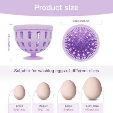 2 PCS Tewodila Silicone Egg Cleaner, Egg Washer for Fresh Eggs,Farm Fresh Egg Cleaning Brush, Practical Vegetable and Fruit Scrubber Tool - Purple