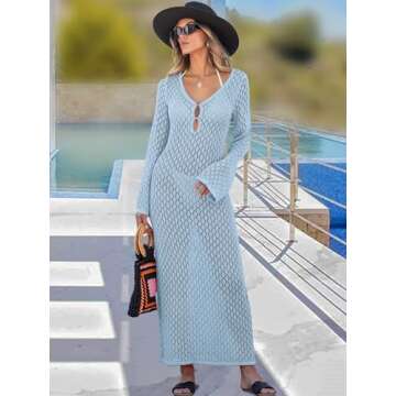 ANRABESS Womens Crochet Swim Cover Up for Summer Style