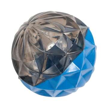 Country Living Geometric Textured Ball Dog Chew Toy, Interactive Rubber Toy for Mental Stimulation, ...
