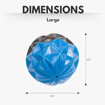Country Living Geometric Textured Ball Dog Chew Toy, Interactive Rubber Toy for Mental Stimulation, Promotes Dental Health with Unpredictable Bounce, Perfect for Active Play – Large