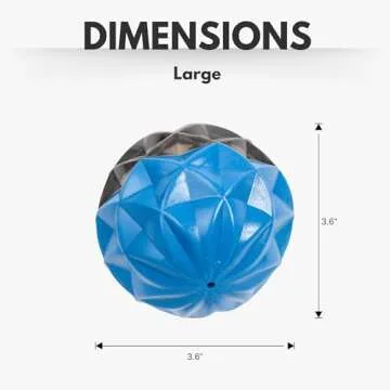 Country Living Geometric Textured Ball Dog Chew Toy, Interactive Rubber Toy for Mental Stimulation, Promotes Dental Health with Unpredictable Bounce, Perfect for Active Play – Large