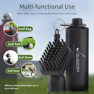 8oz Golf Club Brush Groove Cleaner 3 in 1 Groove Sharpener Portable Golf Club Brush with Water Club Re-Grooving Tool with 3 Types Tips for U&V-Grooves Golf Cleaning Kit Must Have Golf Accessories