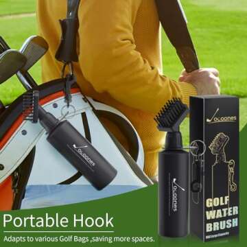 8oz Golf Club Brush Groove Cleaner 3 in 1 Groove Sharpener Portable Golf Club Brush with Water Club Re-Grooving Tool with 3 Types Tips for U&V-Grooves Golf Cleaning Kit Must Have Golf Accessories