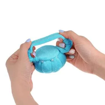 HARFINGTON Wrist Pin Cushions Band Sewing Needle Cushion Needle Holder Pincushions with Adjustable Elastic Strap Fit All Wrist Sizes for Sewing Quilting Needlework DIY Crafts, Sky Blue