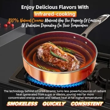 Deluxe DUXANO 14PC Healthy Pots and Pan With 9H Anti-scratch Coating, 2-Layer Non-Stick Ceramic&PFAS Free, Sensitively&Evenly Induction Cooking, Enhanced Flavor with Infrared Cookware, Dishwasher Safe