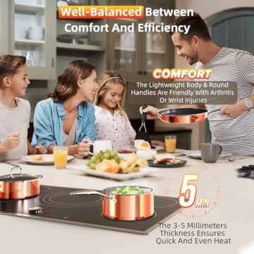 Deluxe DUXANO 14PC Healthy Pots and Pan With 9H Anti-scratch Coating, 2-Layer Non-Stick Ceramic&PFAS Free, Sensitively&Evenly Induction Cooking, Enhanced Flavor with Infrared Cookware, Dishwasher Safe