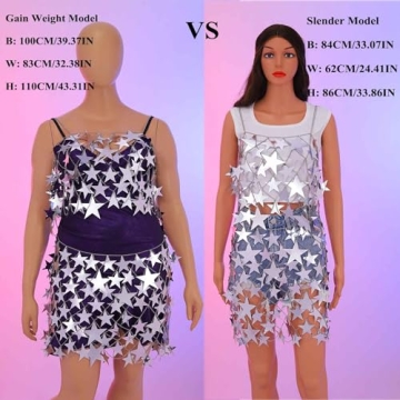 Aksod Women Sexy Star See Through Crop Top Set