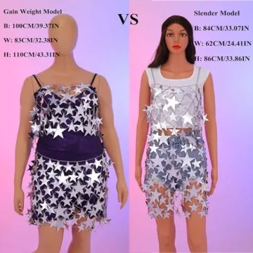 Aksod Women Sexy Star See Through Crop Top Set