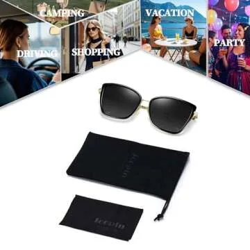 Joopin Oversized Cateye Sunglasses Fashion Cat Eye Sun Glasses UV400 Trendy Becky Shades for Women Ladies Sunnies (Black Simple Packaging)
