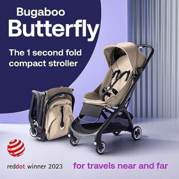 Bugaboo Butterfly - 1 Second Fold Ultra-Compact Stroller - Lightweight & Compact - Great for Travel ...