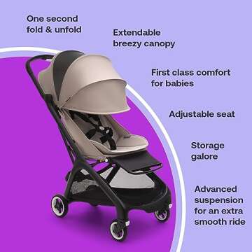 Bugaboo Butterfly - 1 Second Fold Ultra-Compact Stroller - Lightweight & Compact - Great for Travel (Desert Taupe)