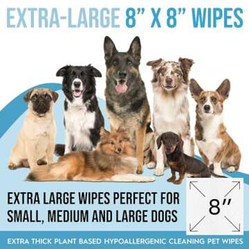 Petazy Dog Wipes for Paws and Butt Ears Eyes | Organic Pet Wipes for Dogs | Dog Wipes Cleaning Deodorizing | Extra Thick Paw Wipes for Dogs Cats Pets