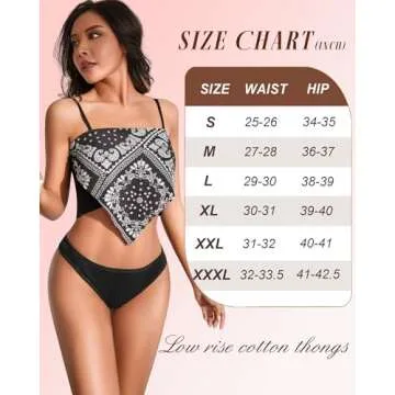 FINETOO 6 Pack Cotton Thongs for Women Breathable Low Rise Bikini Panties Womens Thong Underwear Sexy S-XL