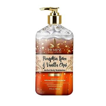 Limited Edition Pumpkin Spice & Vanilla Chai Herbal Moisturizing Body Lotion (17 oz) – Fall Scented for Women or Men with Dry or Sensitive Skin - Hydrating Moisturizer for Daily Radiance
