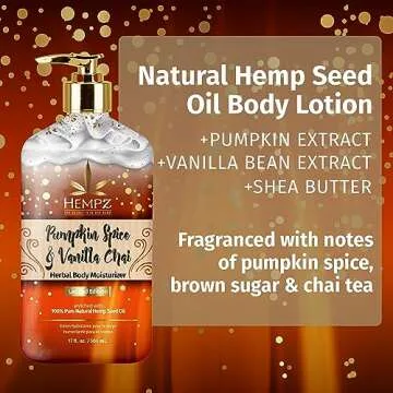 Limited Edition Pumpkin Spice & Vanilla Chai Herbal Moisturizing Body Lotion (17 oz) – Fall Scented for Women or Men with Dry or Sensitive Skin - Hydrating Moisturizer for Daily Radiance