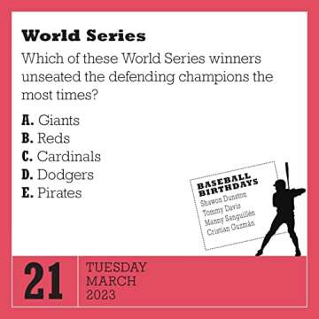Year of Baseball Trivia! Page-A-Day Calendar 2023: Immortal Records, Team History & Hall of Famers