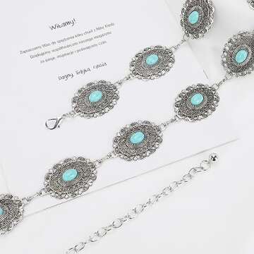 XZQTIVE Adjustable Boho Chain Belt for Dresses and Jeans