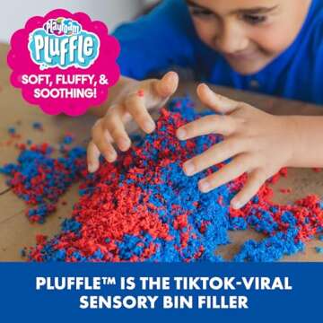 Educational Insights Playfoam Pluffle for Sensory Bins 4-Pack - Red, Blue, Orange & Black Sensory Bi...