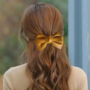 Trendy 3Pcs Black PU Leather Hair Clips with Bow Design