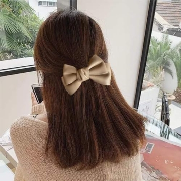 Trendy 3Pcs Black PU Leather Hair Clips with Bow Design
