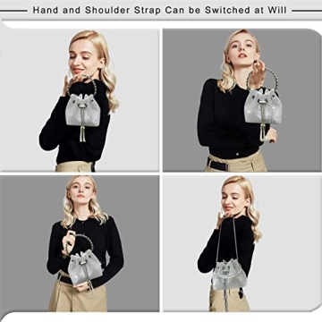 TOPALL Sparkly Rhinestone Evening Bag for Women