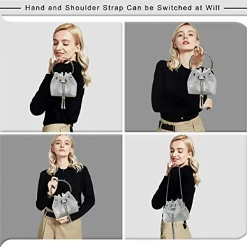 TOPALL Sparkly Rhinestone Evening Bag for Women