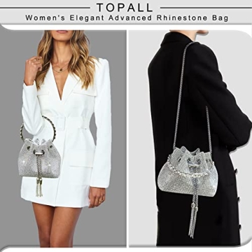 TOPALL Sparkly Rhinestone Evening Bag for Women