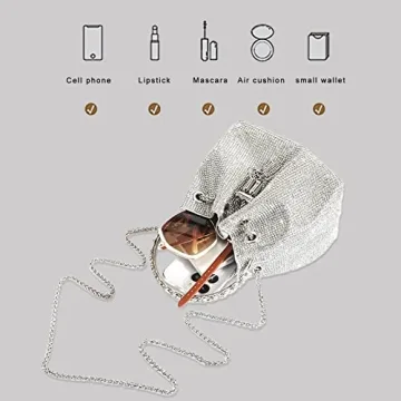 TOPALL Sparkly Rhinestone Evening Bag for Women